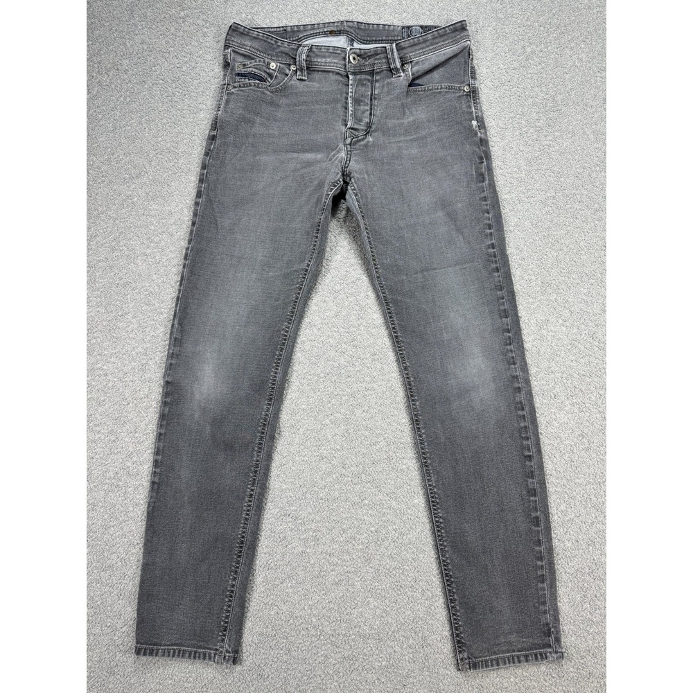Diesel Larkee-Beex Jeans Men's 33 Gray Light Wash Button Fly Tapered Leg Cotton
